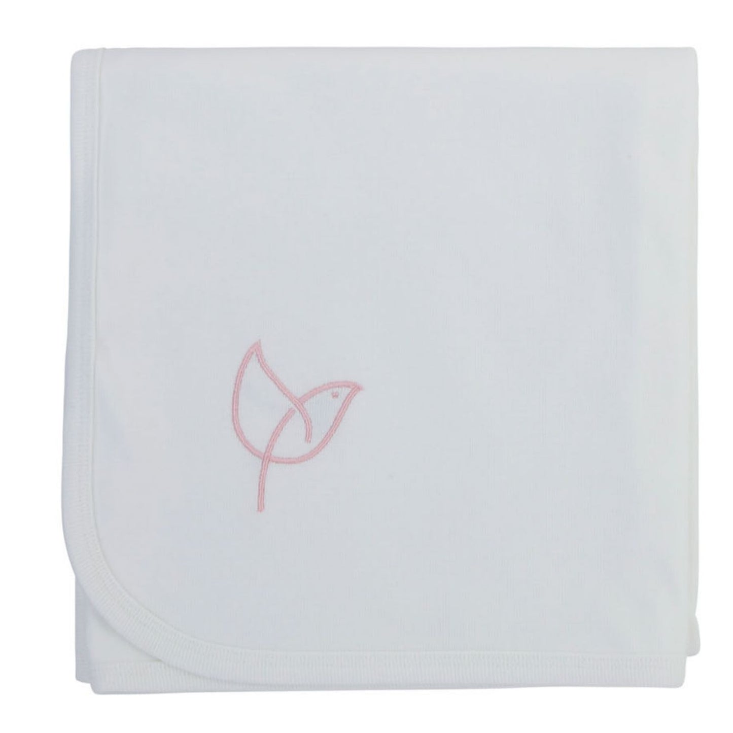 Bird Outline Blanket-White & Pink