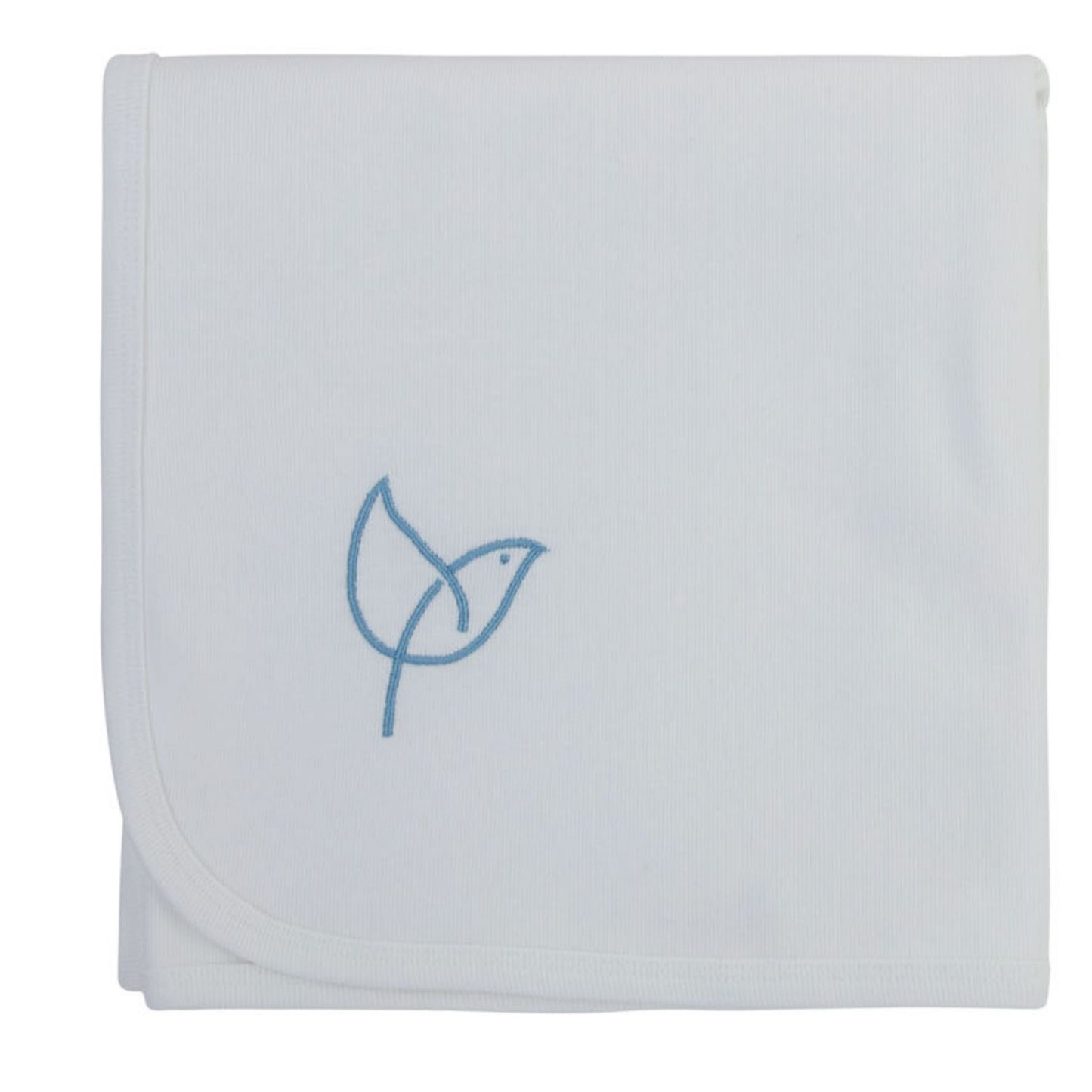 Bird Outline Blanket-White & Blue