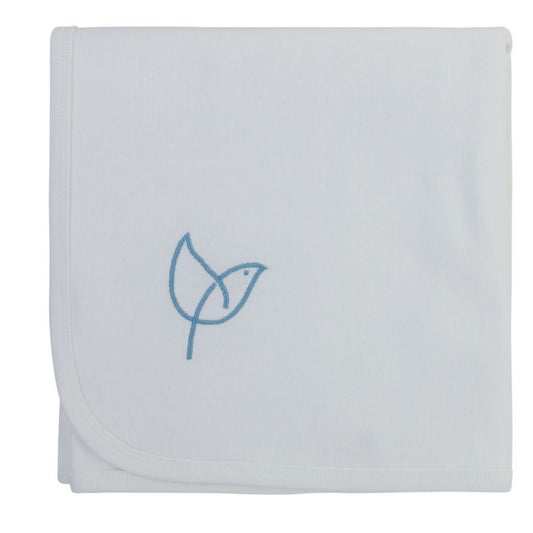 Bird Outline Blanket-White & Blue