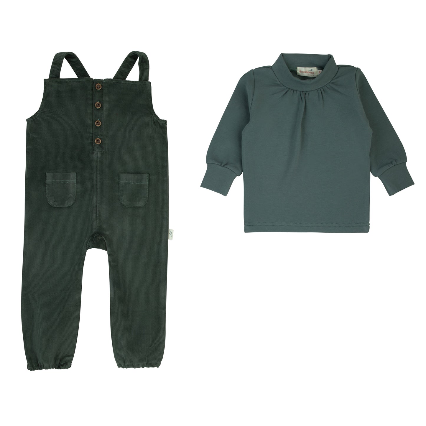 Corduroy Cotton Romper-Green