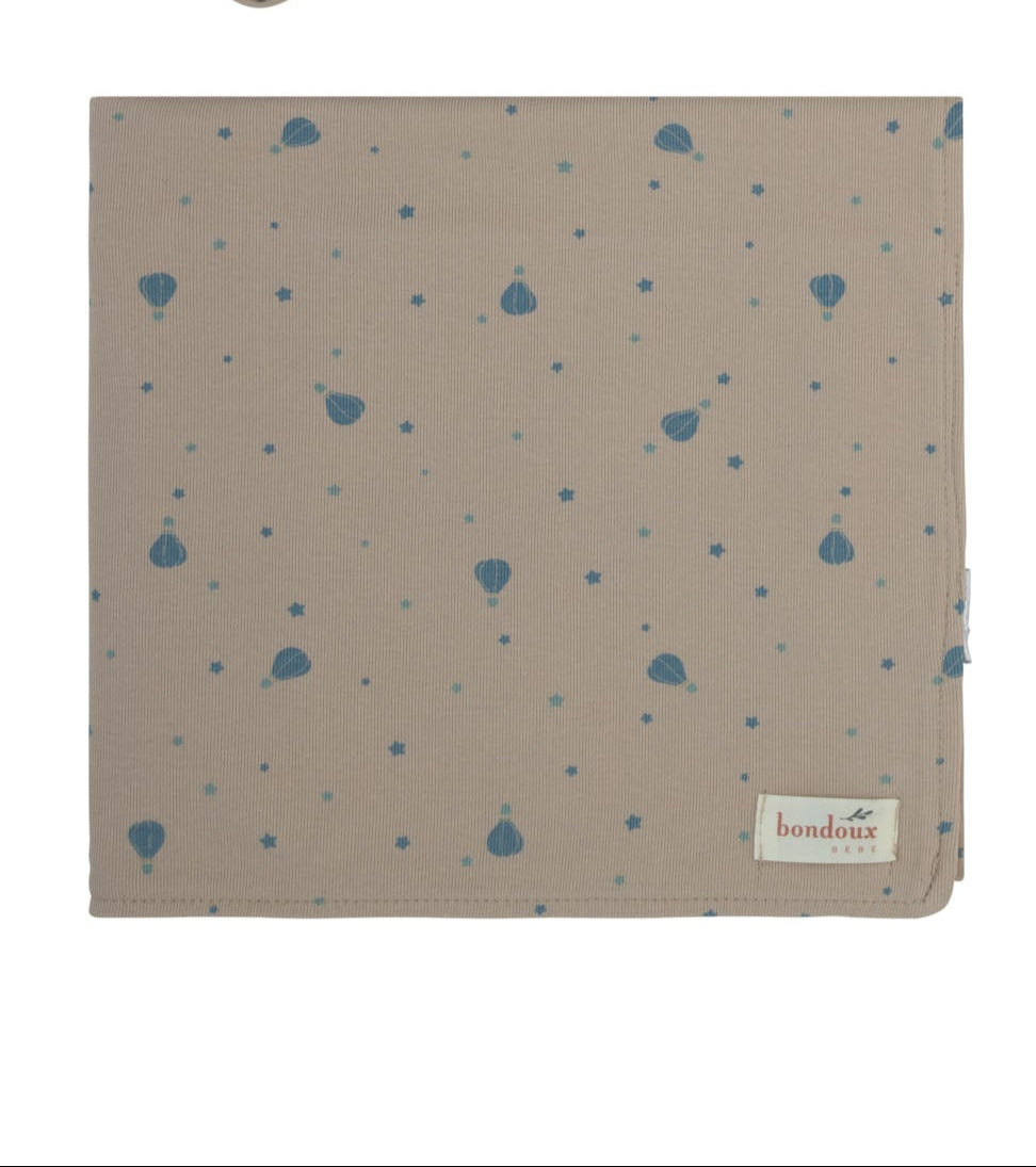 Air Balloon Print Blanket-Beige