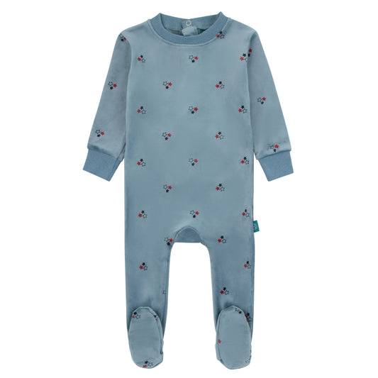 Star Print Footie-Blue