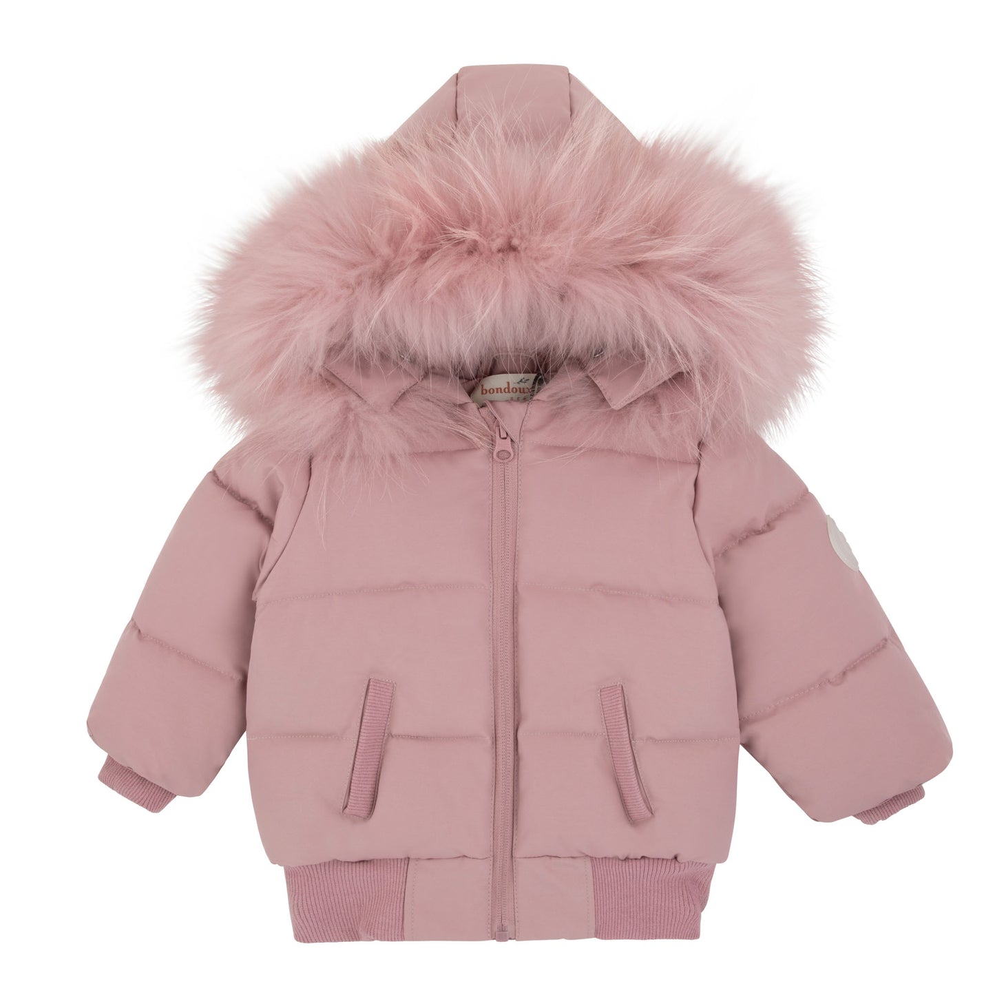 Textured 'B' Jacket-Pink