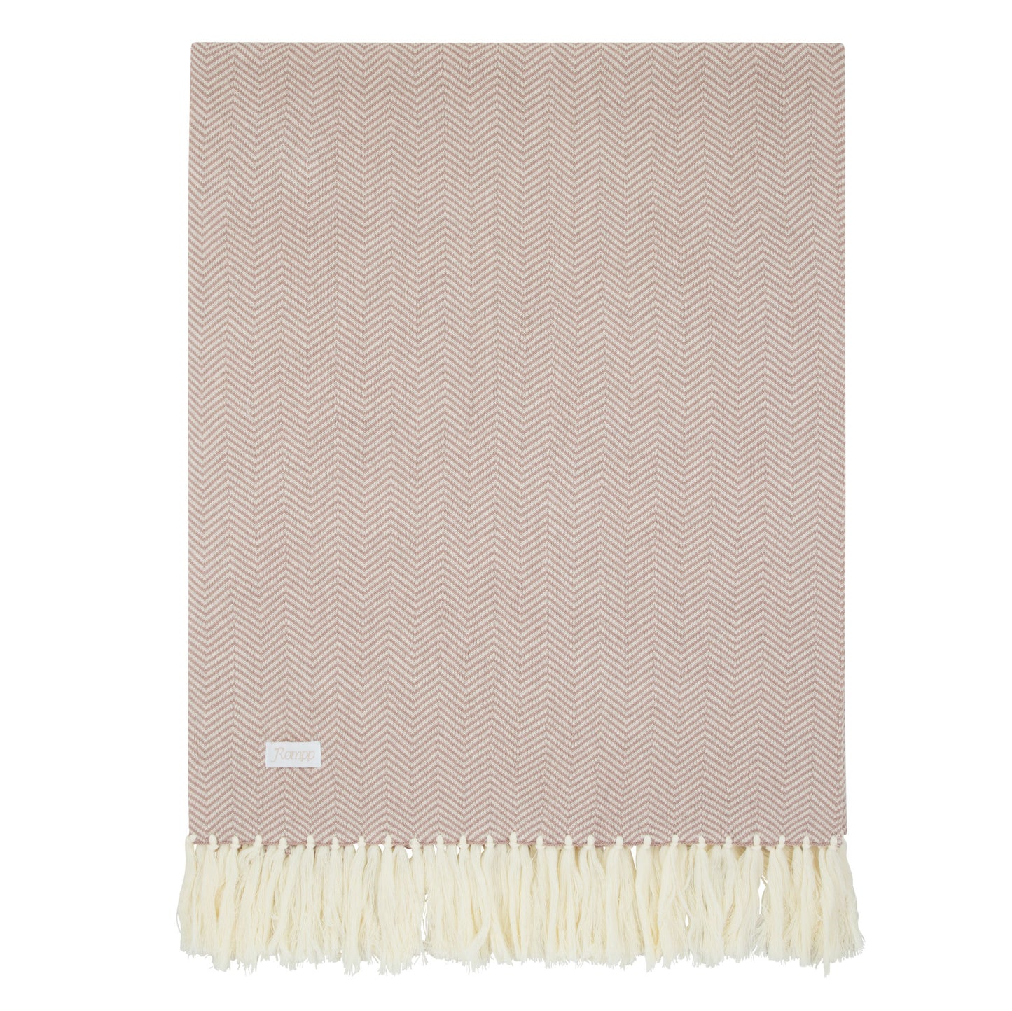 Tassel Chevron Knit Carriage Blanket-Pink