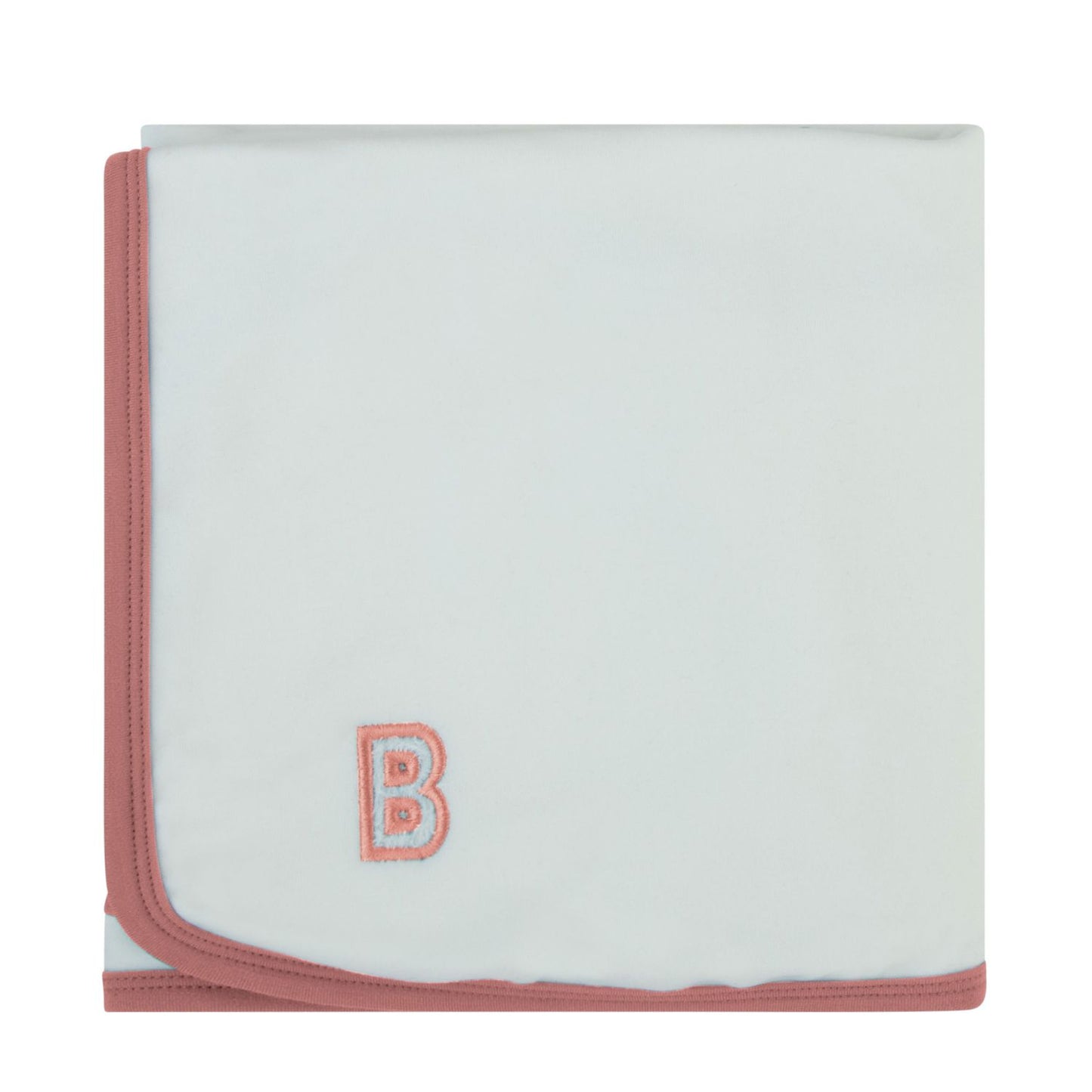 Sherpa 'B' Blanket-White & Pink