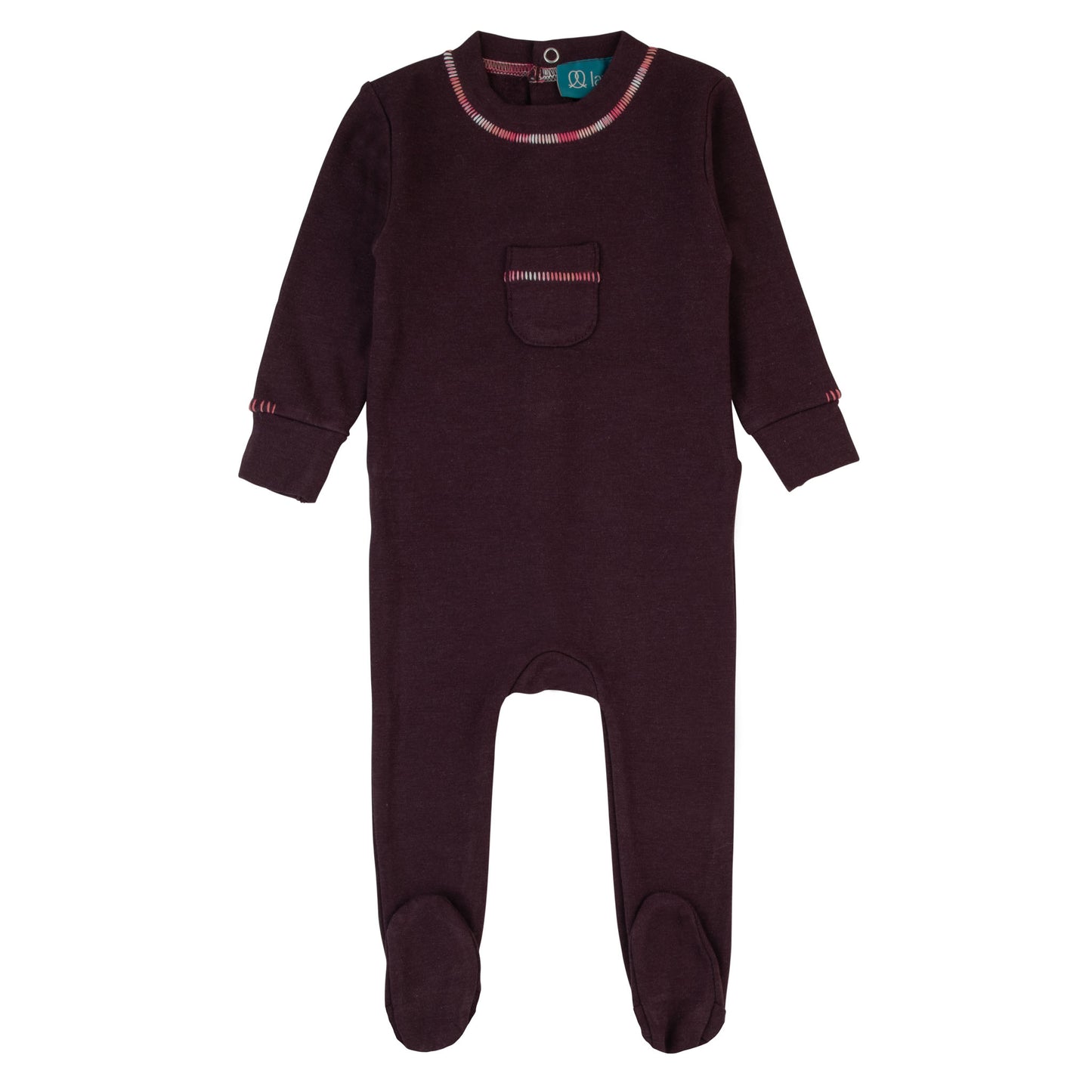 Ombre Stitching Footie-Purple