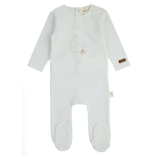 Bunny Footie-White & Pink