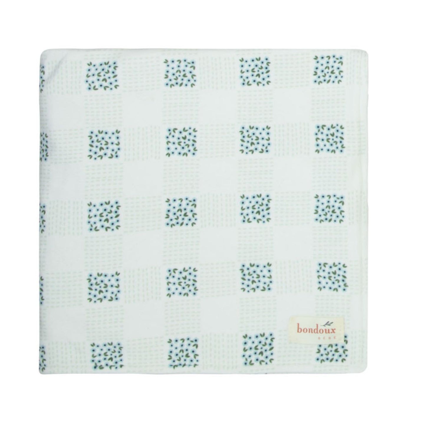 Floral Velour Blanket-Blue
