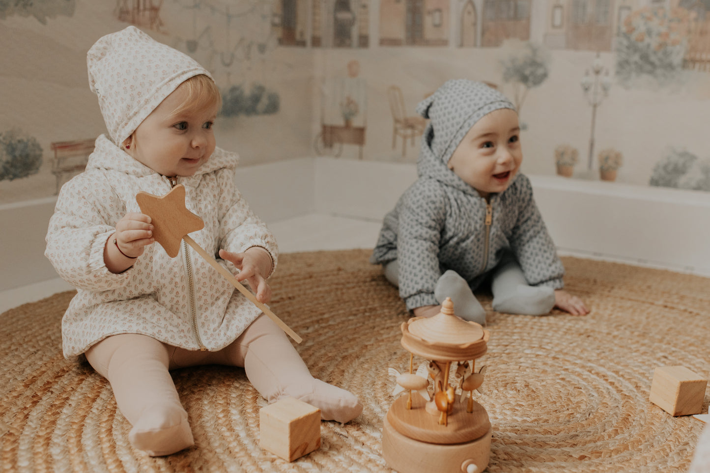 Floral Print Jacket-Blue Print