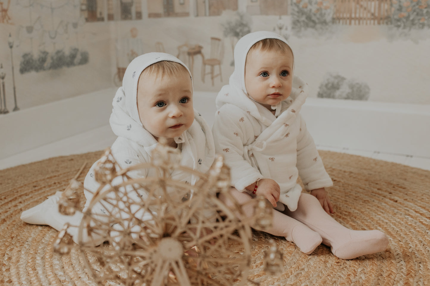 Printed Muslin Sweater-Blue