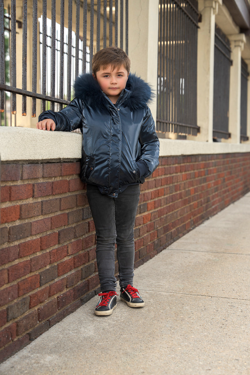 Shiny Jacket-Navy