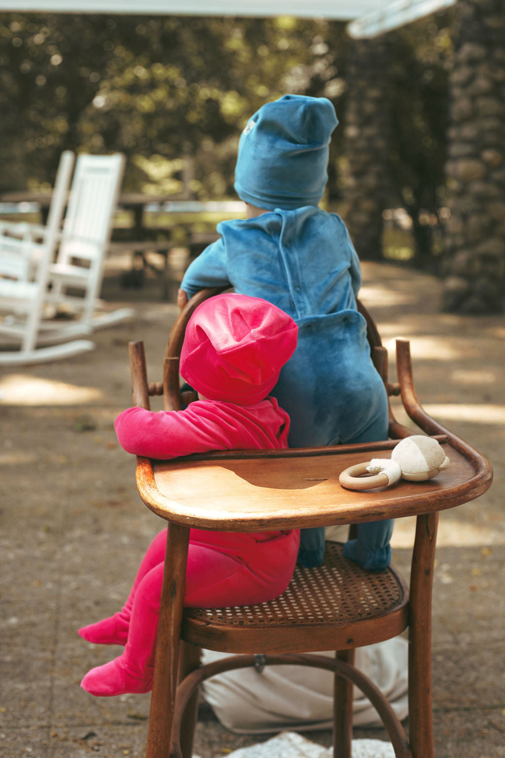 Teddy Velour Footie-Pink