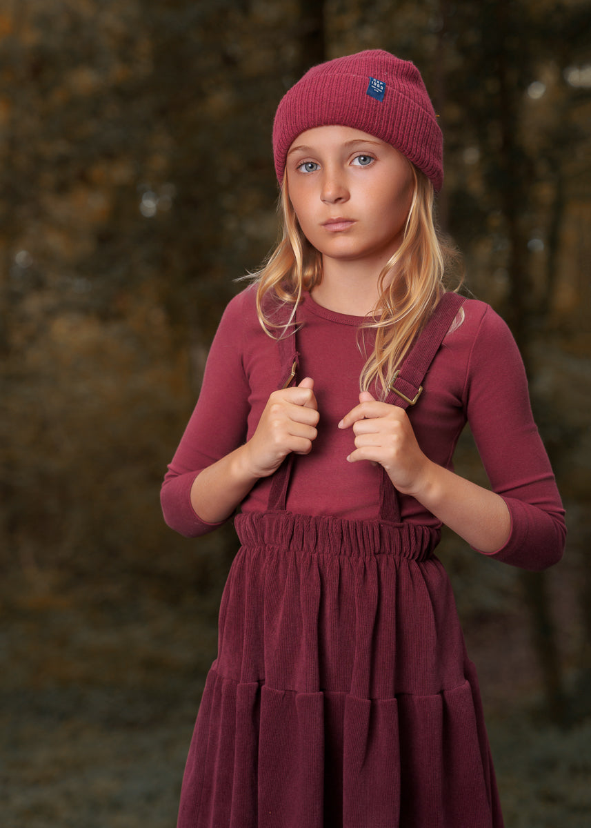 Ribbed Corduroy Jumper-Burgundy