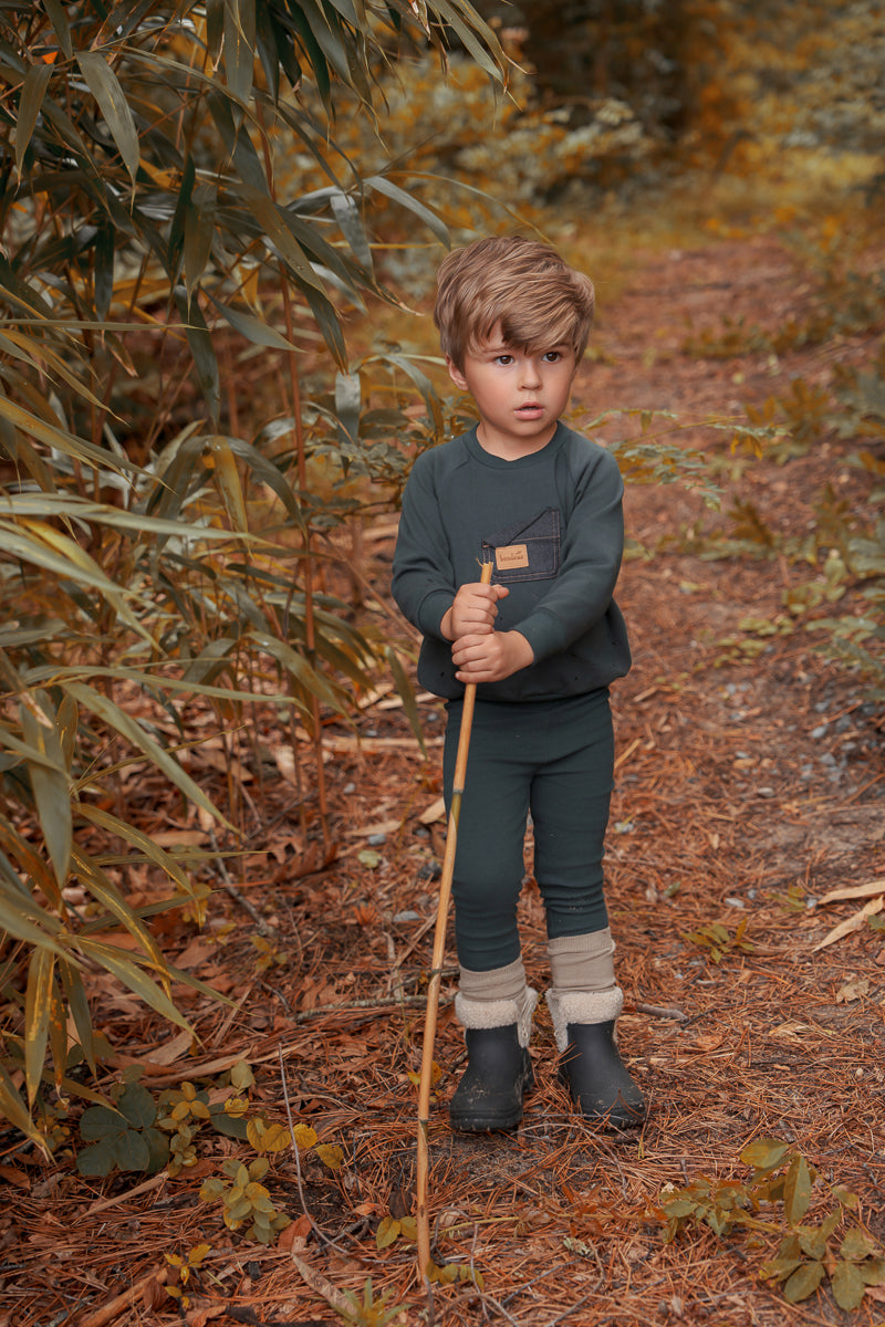 Leather Patch 2 Piece-Boys-Green