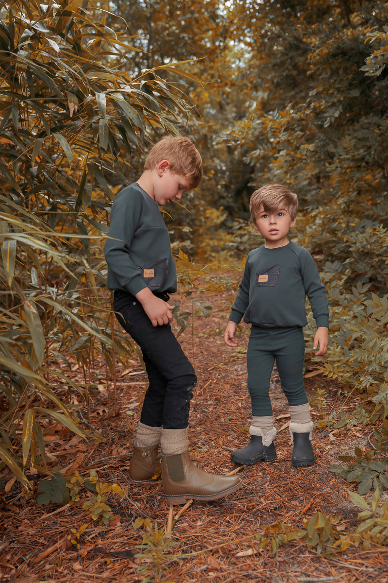 Leather Patch 2 Piece-Boys-Green