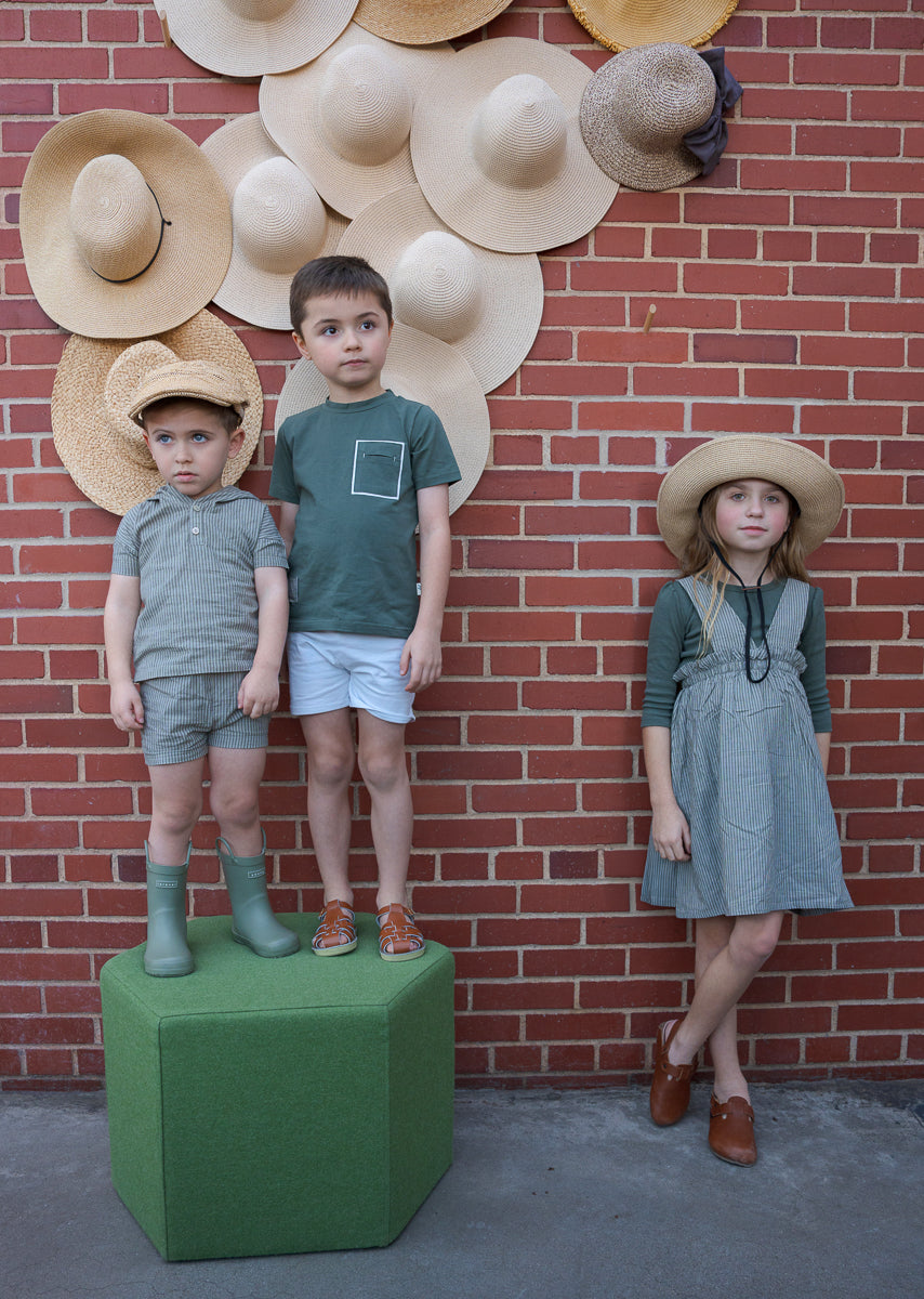 Pin-Striped Top-Long Sleeves-Green