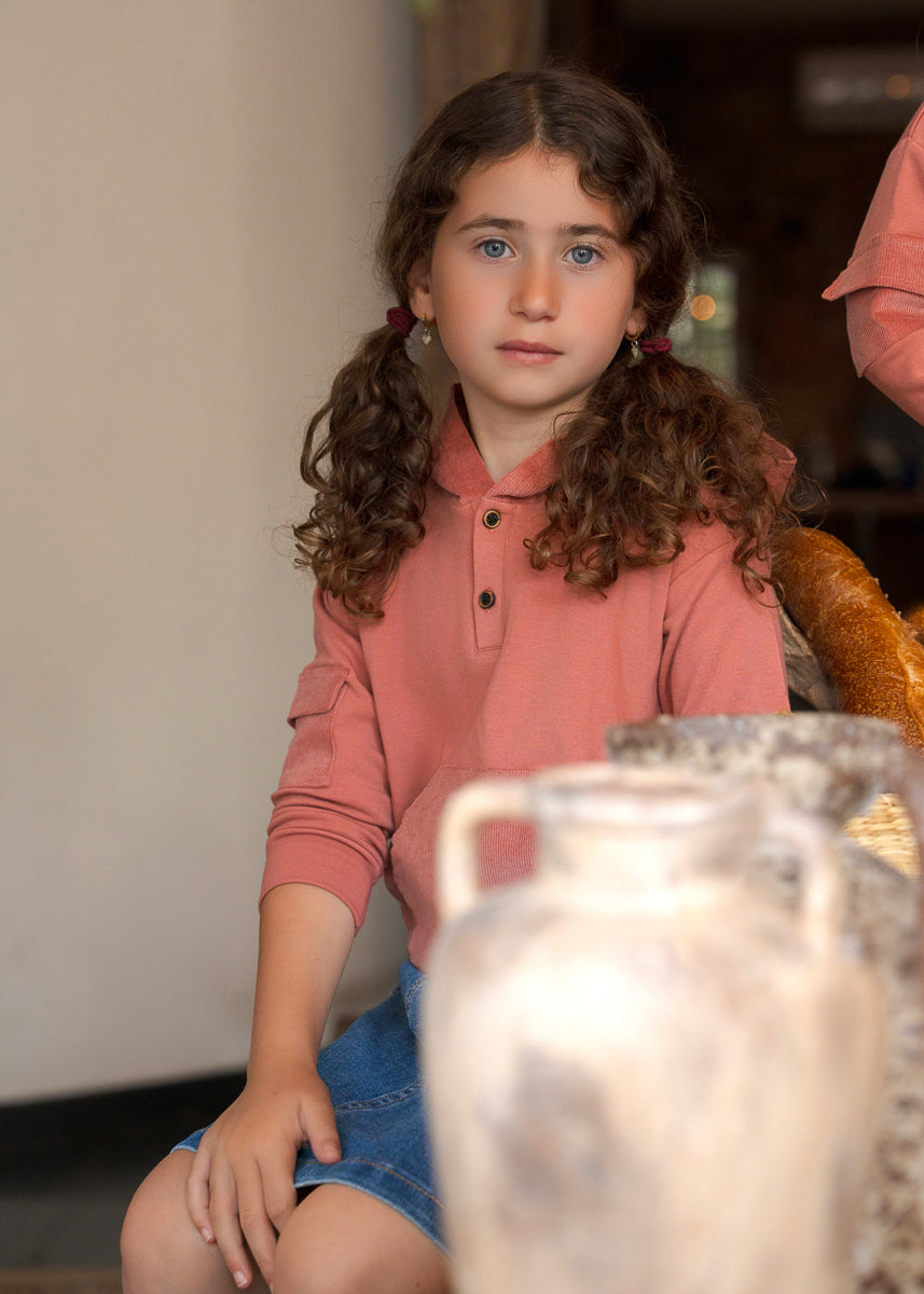 Corduroy Cotton Top-Peach