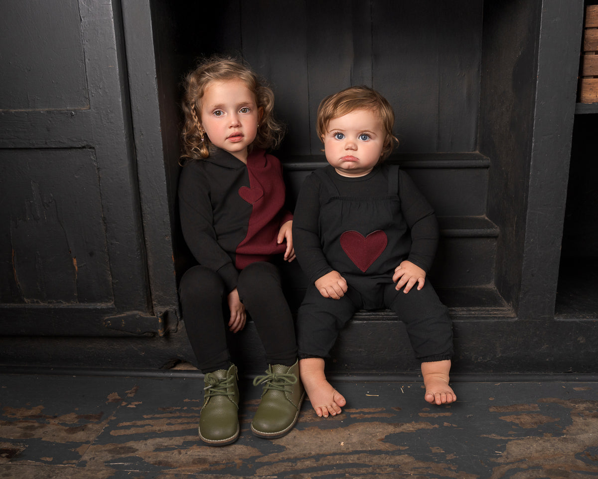 Black-N-Colored 2 Piece-Burgundy