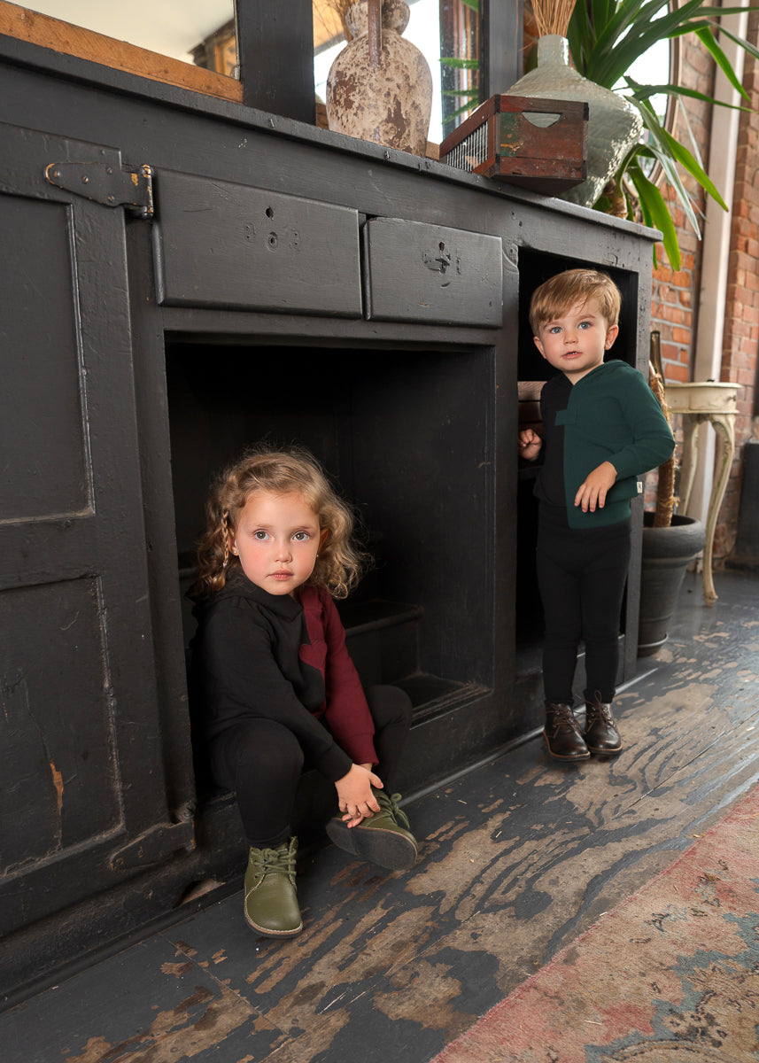 Black-N-Colored Top-Green