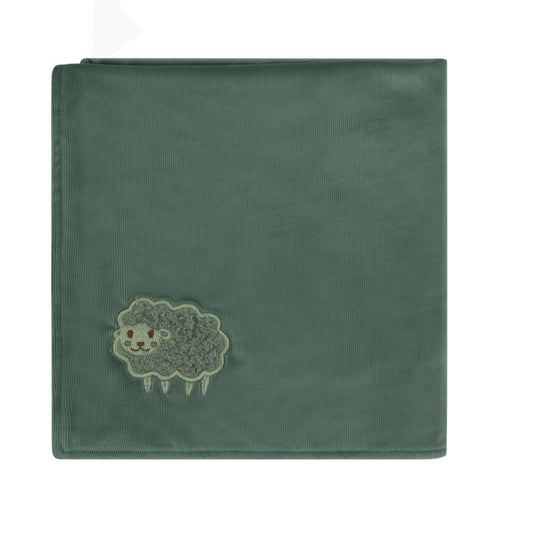 Sheep Velour/Sherpa  Blanket-Green