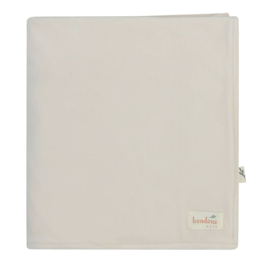 Knit Detail Velour Blanket-Cream