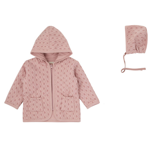 Pink Scalloped Print Girls Pink Sweater