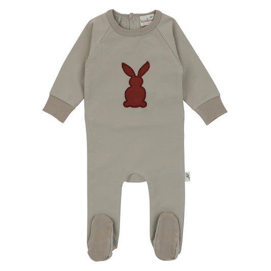 Bunny Applique Footie-Red