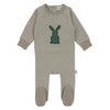 Bunny Applique Footie-Green