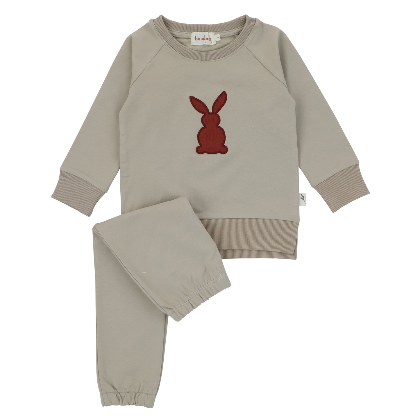 Bunny Applique 2 Piece Set-Red