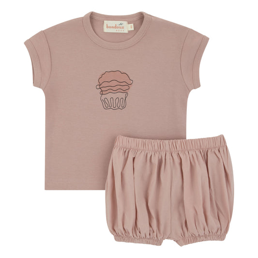 Muffin Girls Dusty Rose Short 2Pcs Set
