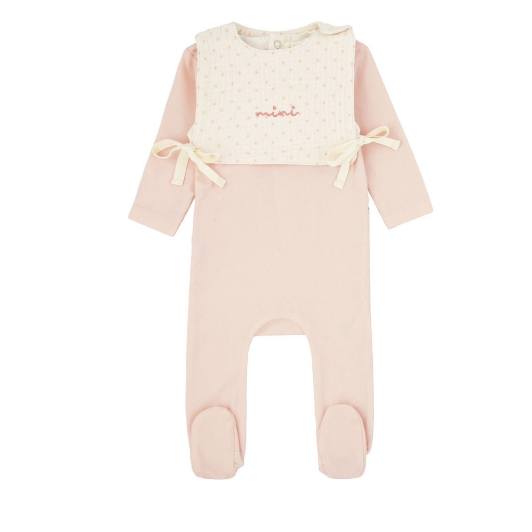 Girls Soft Pink Bib Footie