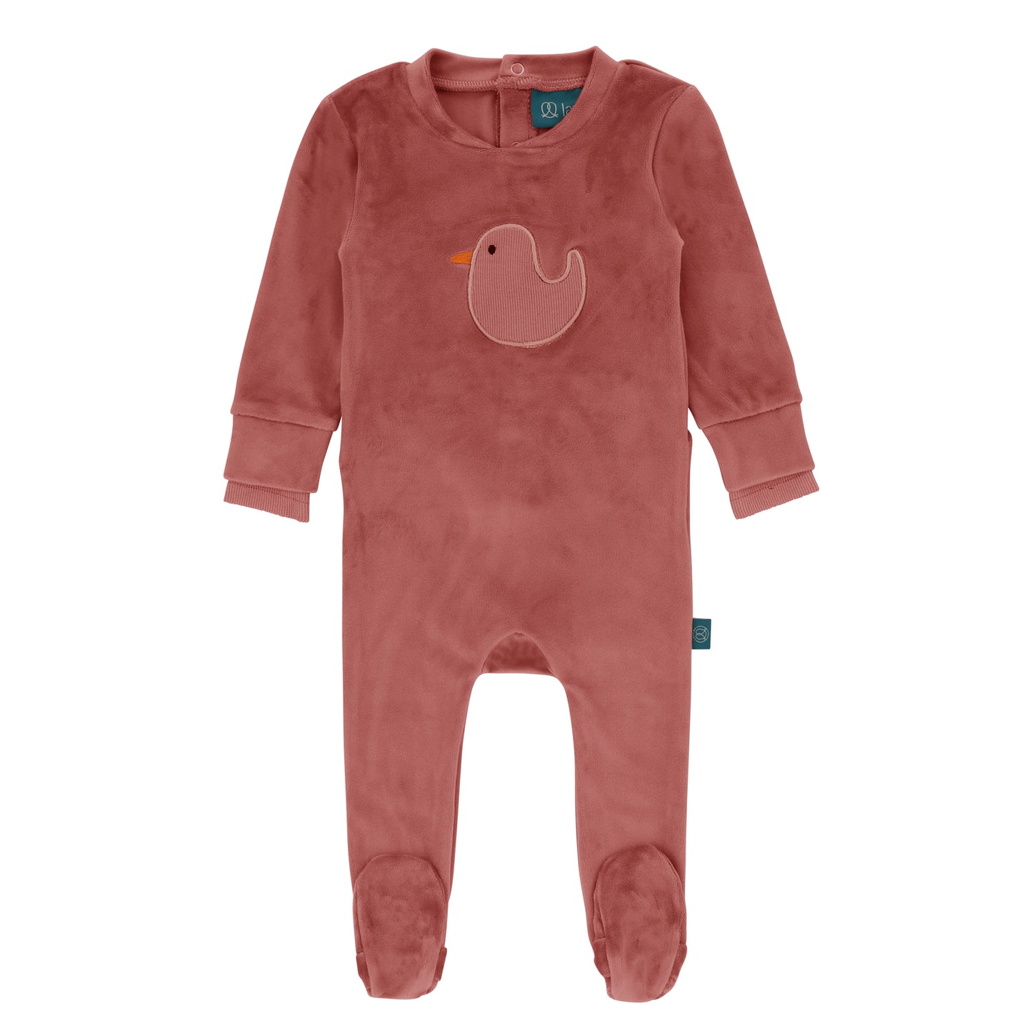 Duck Velour Footie-Mauve