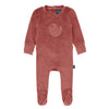 Duck Velour Footie-Mauve