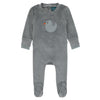 Duck Velour Footie-Gray