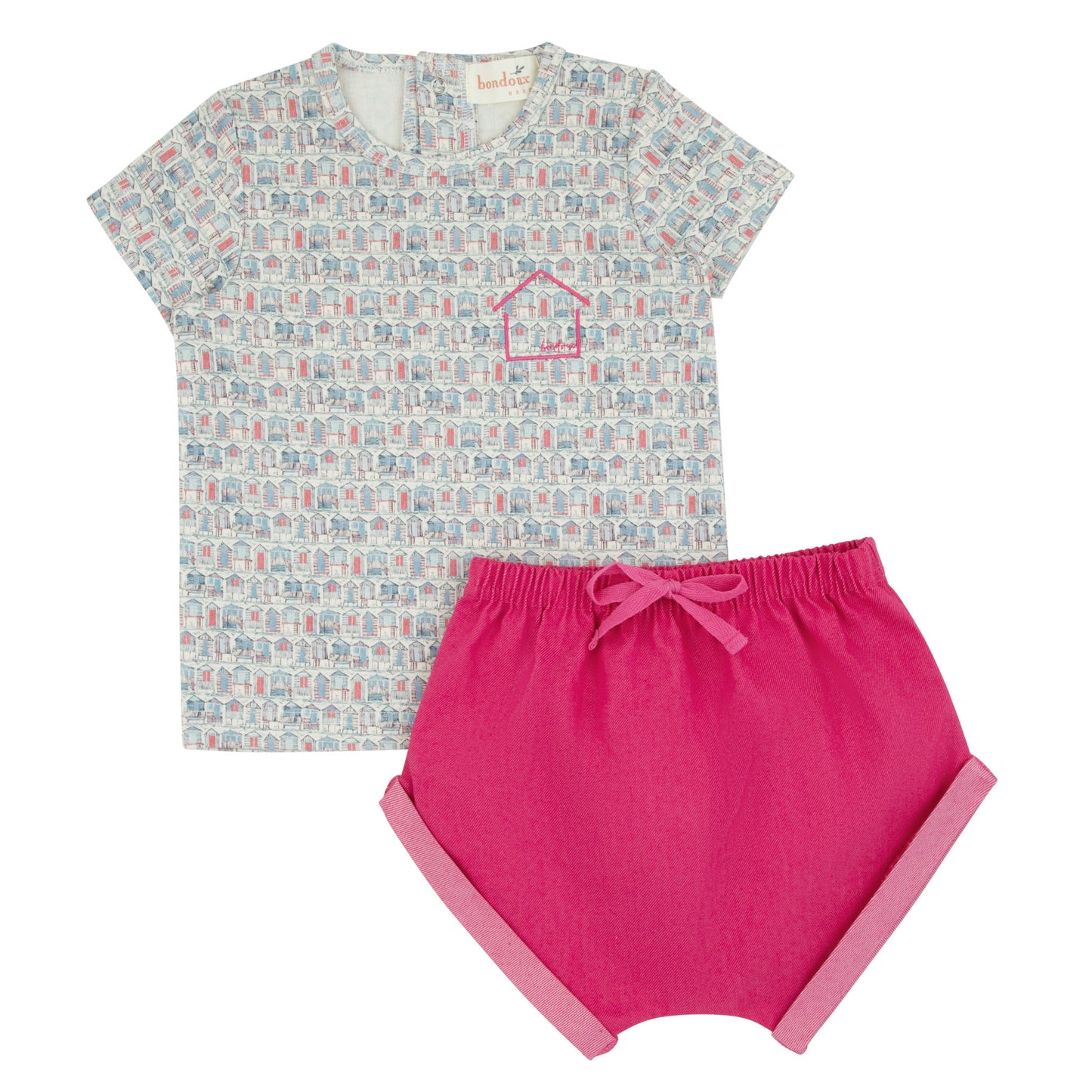 House Print Hot Pink 2Pcs Short Set