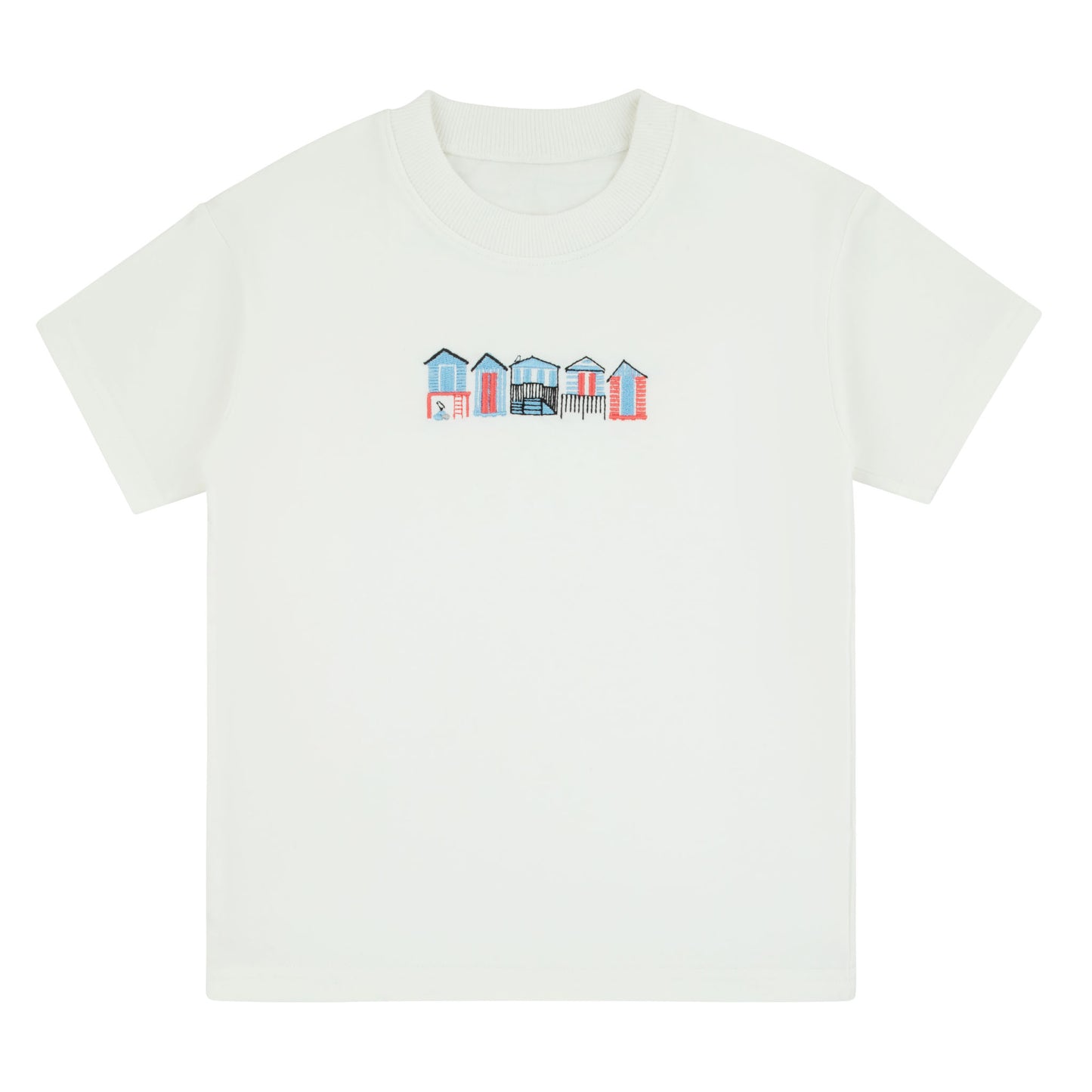 House Embroidered Short Sleeve White Top