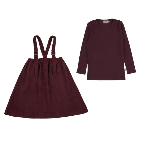 Ribbed Corduroy Jumper-Burgundy