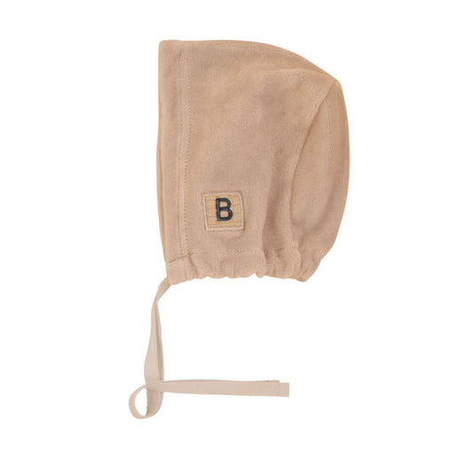 Knit Detail Velour Hat-Peach