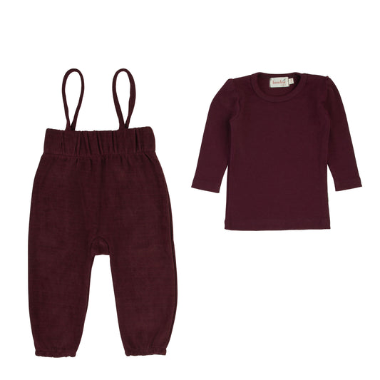 Ribbed Corduroy Romper-Burgundy