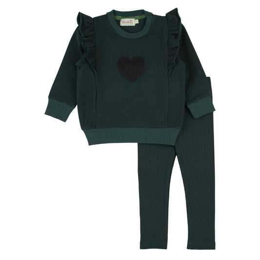 Leather Patch 2 Piece-Girl-Green
