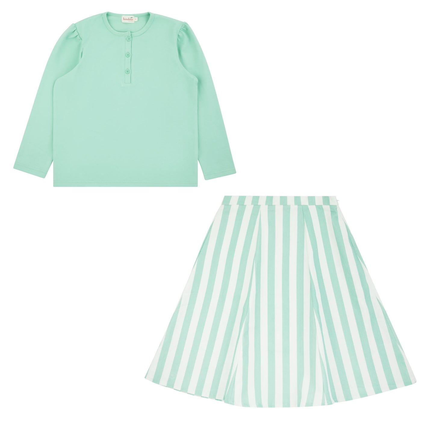 Neon Green Striped Preteen Set