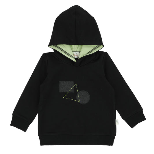 Matcha Detail Hoodie-Black