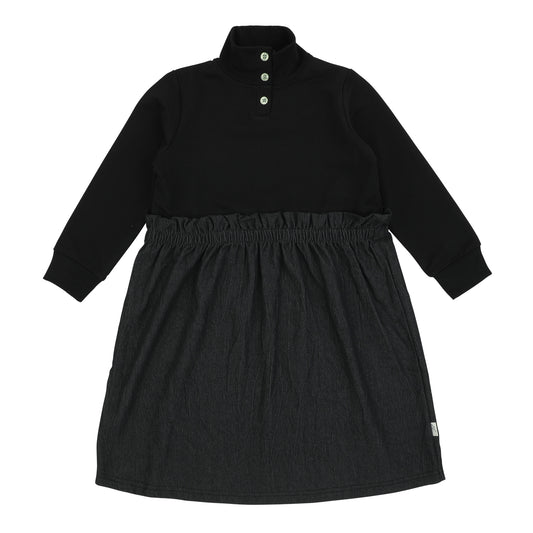 Matcha Detail Dress-Black