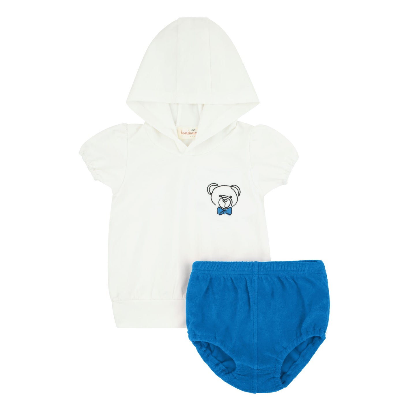 Blue Teddy Terry Short Set