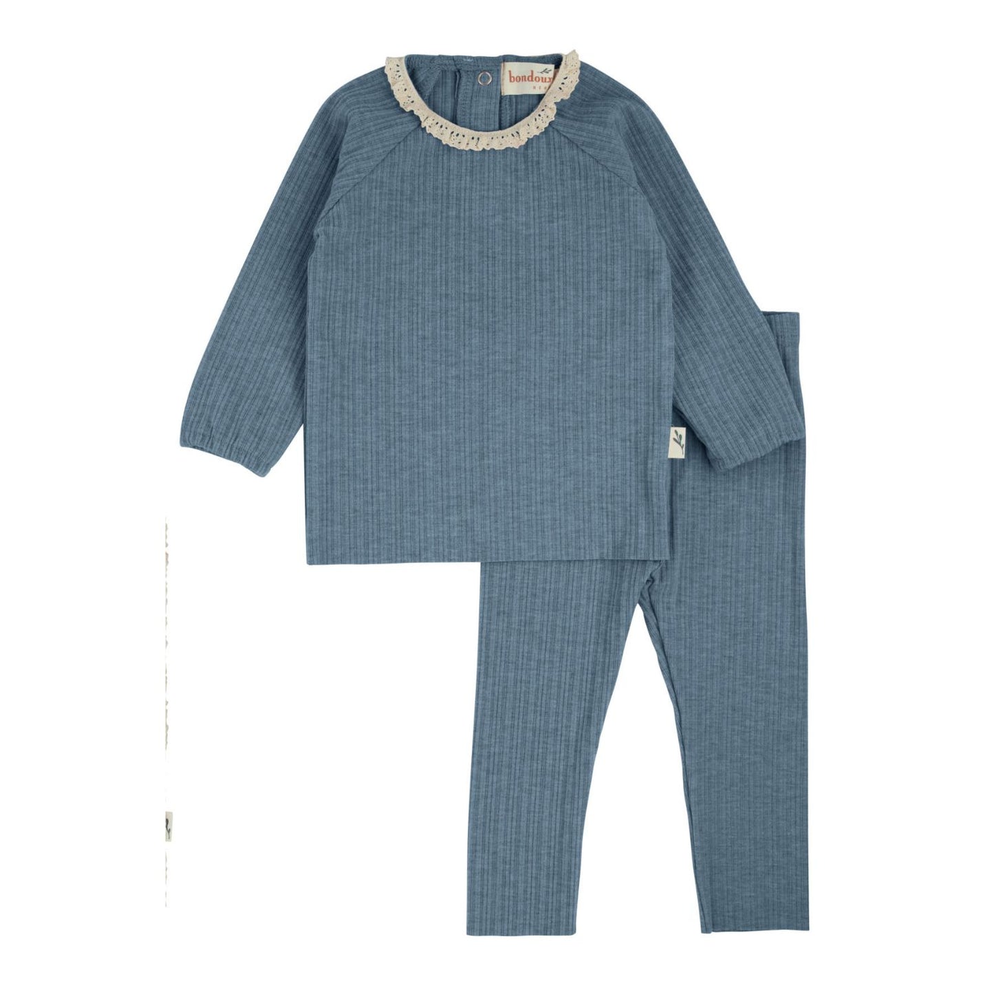 Lace Knit Set-Blue