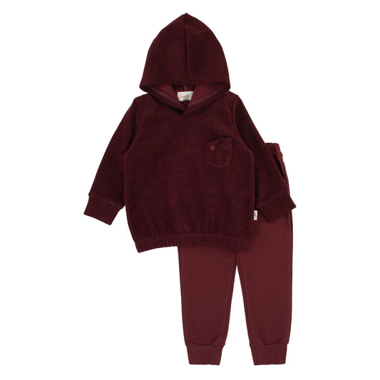 Ribbed Corduroy 2 Piece-Burgundy