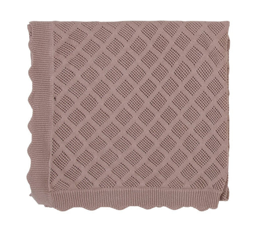 Diamond Knit Blanket-Mauve