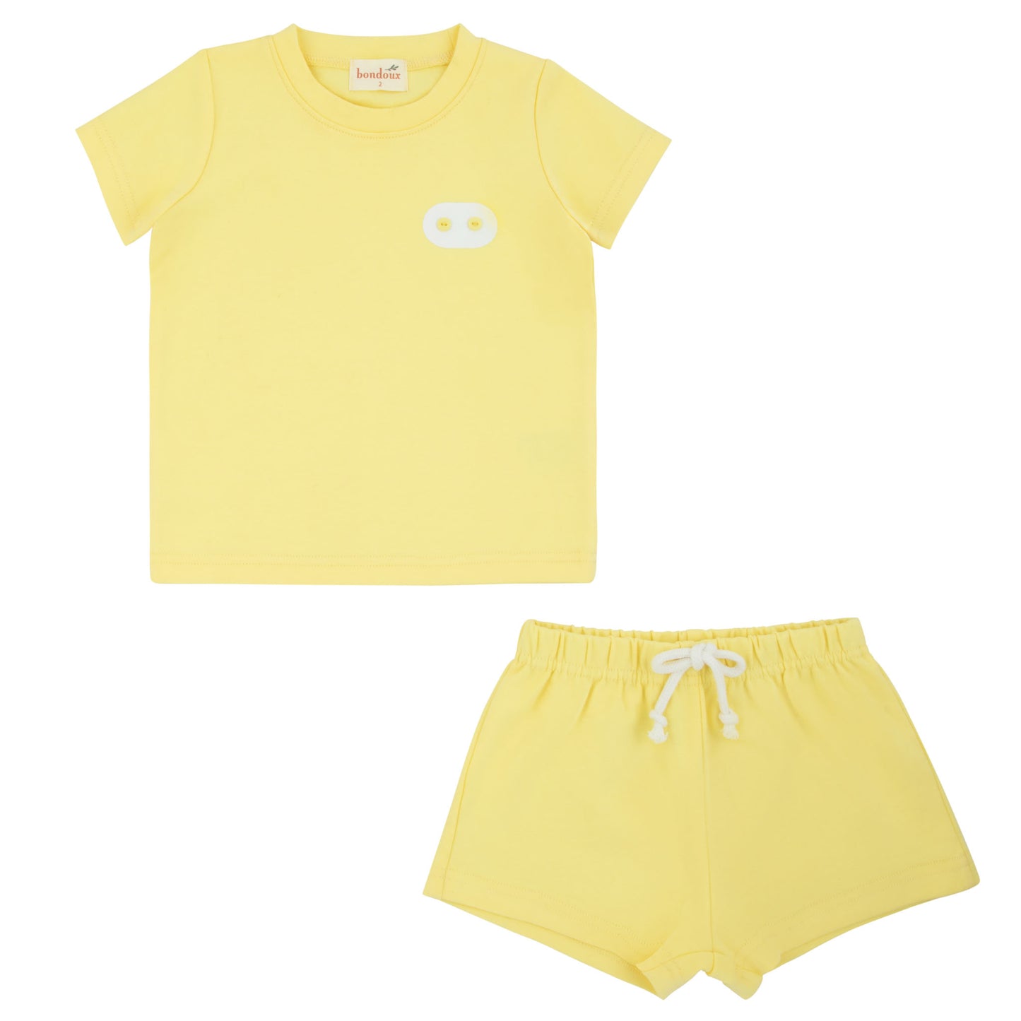 Pastel Yellow 2 pcs Boys Button Set
