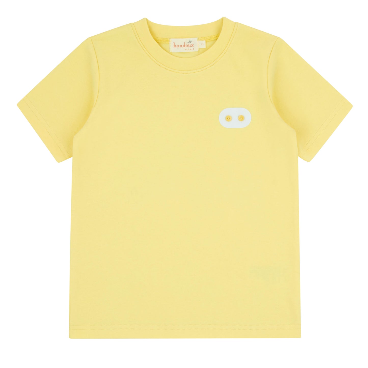 Pastel Yellow Button  Short Sleeve Top