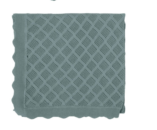 Diamond Knit Blanket-Blue